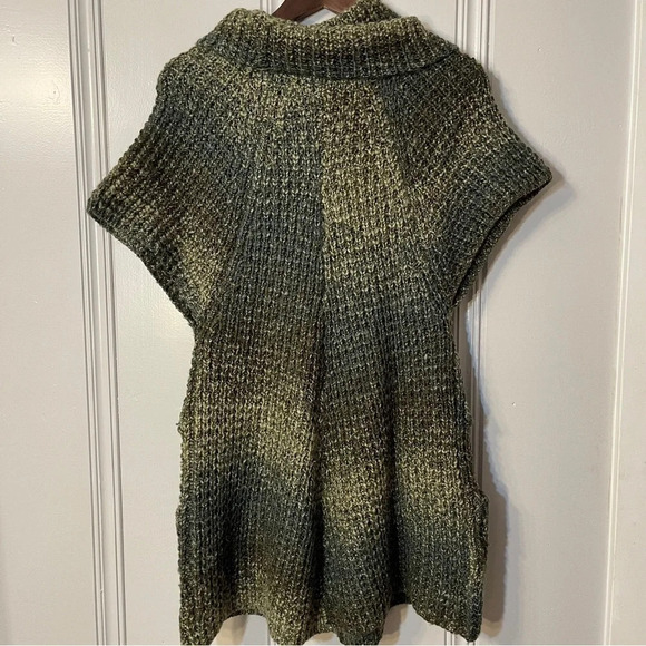 II Sisters Cowl Neck Chunky Knit Sweater Dress Green with Pockets Size Medium - Picture 5 of 9